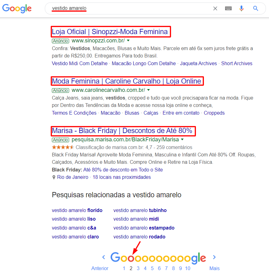 Relevância de Anúncios do google ads - exemplo de anúncio 2